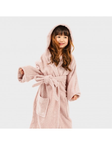 Accappatoio rosa chiaro 450gr per bambini