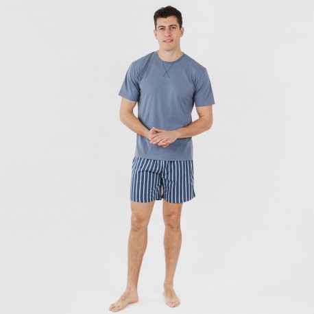 Pigiama corto cotone uomo Eliot indaco