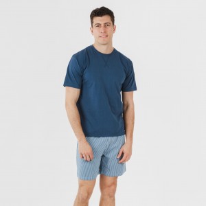 Pigiama corto cotone uomo Kristoff blu navy 2