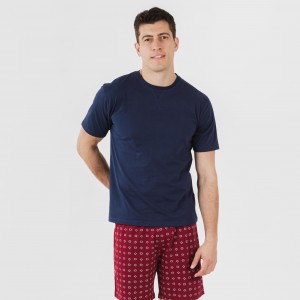 Pigiama corto cotone uomo Loui blu navy 2