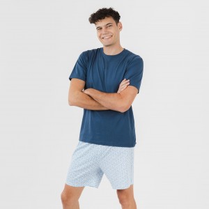 Pigiama corto cotone uomo Timon blu