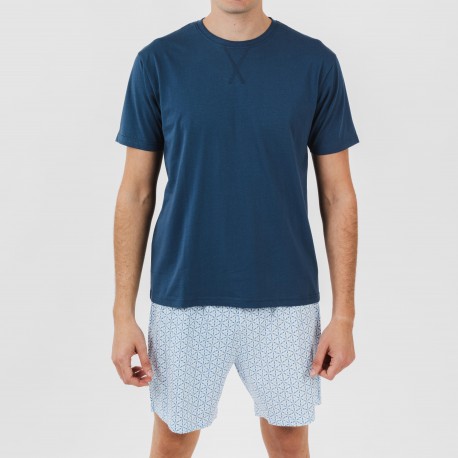 Pigiama corto cotone uomo Timon blu