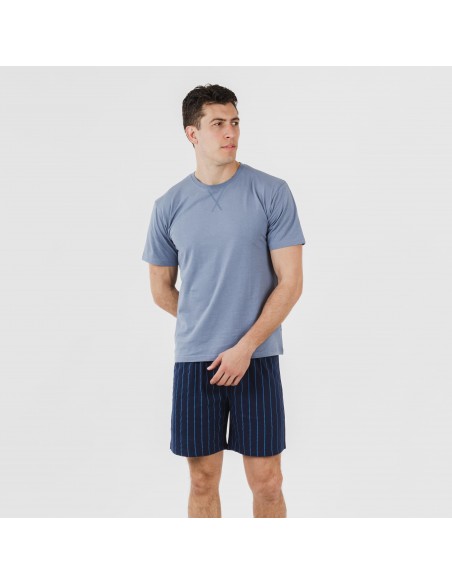 Pigiama corto cotone uomo Raya Moritz indaco Pigiama corto cotone uomo Raya Moritz indaco