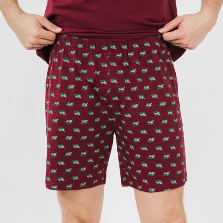 Pigiama corto cotone uomo Nino bordeaux