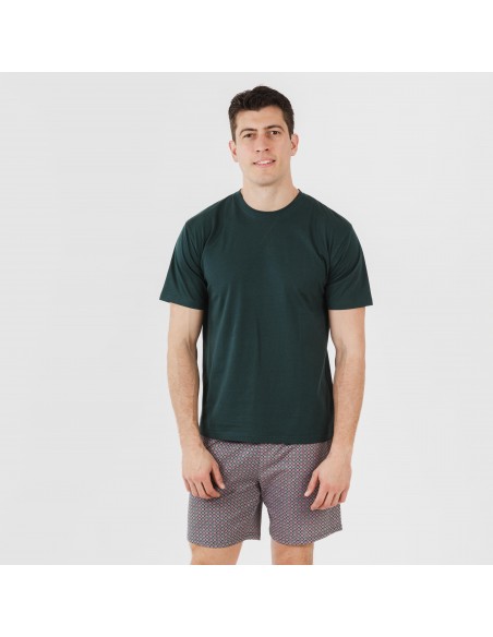 Pigiama corto cotone uomo Canes verde Pigiama corto cotone uomo Canes verde