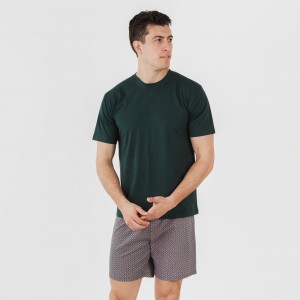 Pigiama corto cotone uomo Canes verde 2