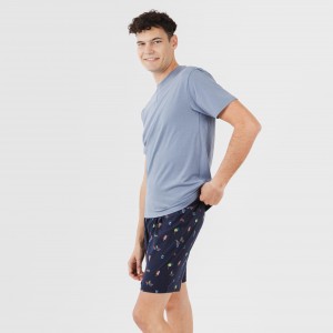 Pigiama corto cotone uomo Daikiri indaco 2