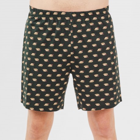 Pigiama corto cotone uomo Nino verde bottiglia