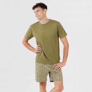 Pigiama corto cotone uomo Khalil verde 2