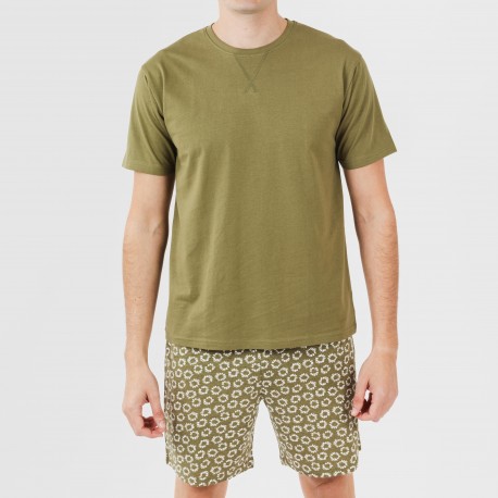 Pigiama corto cotone uomo Khalil verde
