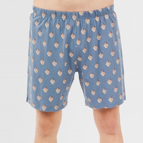 Pigiama corto cotone uomo Nassiri blu ceruleo