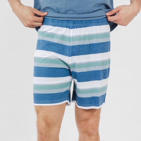 Pigiama corto cotone uomo Raya Mark indaco