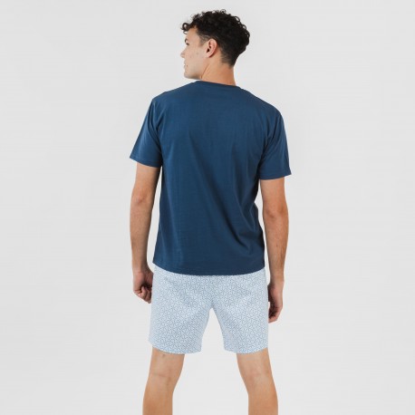 Pigiama corto cotone uomo Timon blu