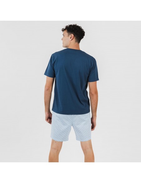 Pigiama corto cotone uomo Timon blu Pigiama corto cotone uomo Timon blu