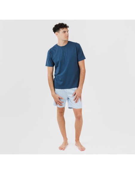 Pigiama corto cotone uomo Timon blu Pigiama corto cotone uomo Timon blu