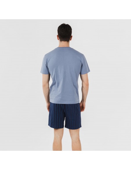 Pigiama corto cotone uomo Raya Moritz indaco Pigiama corto cotone uomo Raya Moritz indaco