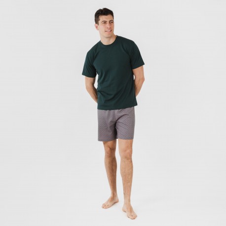 Pigiama corto cotone uomo Canes verde