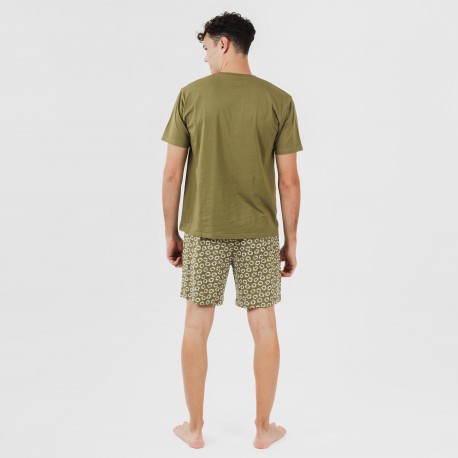 Pigiama corto cotone uomo Khalil verde