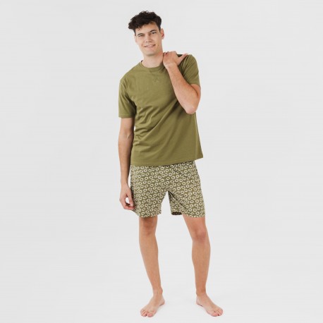 Pigiama corto cotone uomo Khalil verde