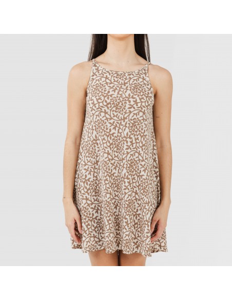 Vestito corto con spalline crêpe Meritxell beige