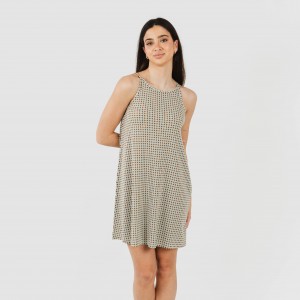 Vestito corto con spalline crêpe Tamila beige 2