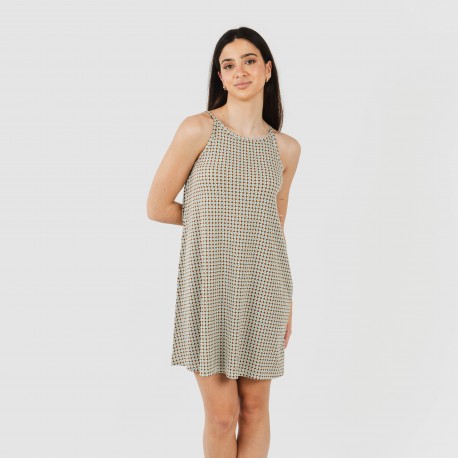 Vestito corto con spalline crêpe Tamila beige