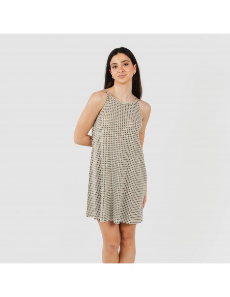 Vestito corto con spalline crêpe Tamila beige Vestito corto con spalline crêpe Tamila beige