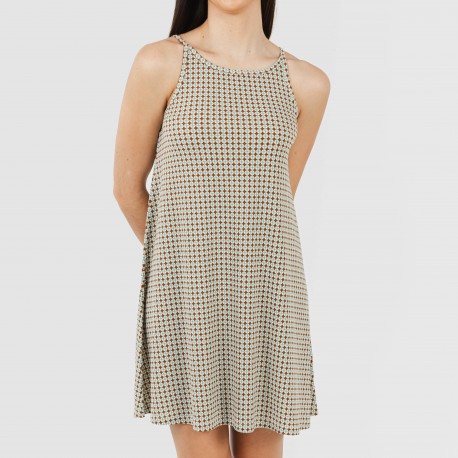 Vestito corto con spalline crêpe Tamila beige