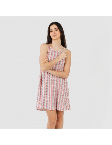 Vestito corto con spalline crêpe Villa rosa