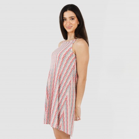 Vestito corto con spalline crêpe Villa rosa