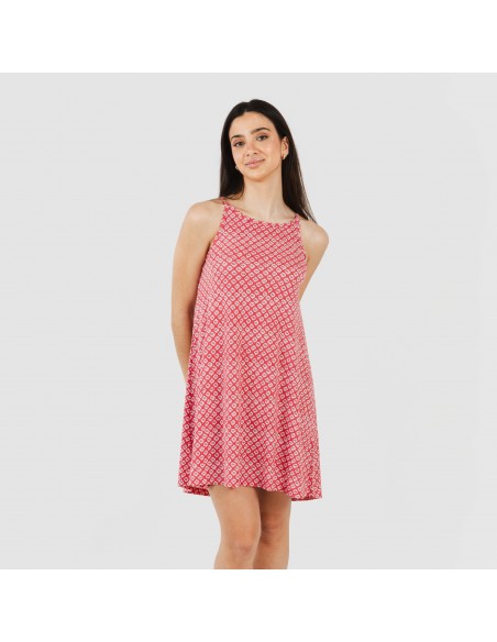 Vestito corto con spalline crêpe Neville rosa fragola Vestito corto con spalline crêpe Neville rosa fragola