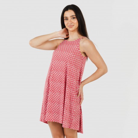 Vestito corto con spalline crêpe Neville rosa fragola