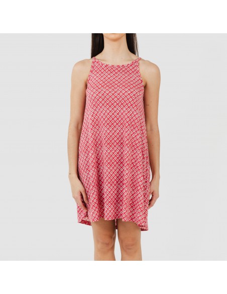 Vestito corto con spalline crêpe Neville rosa fragola Vestito corto con spalline crêpe Neville rosa fragola