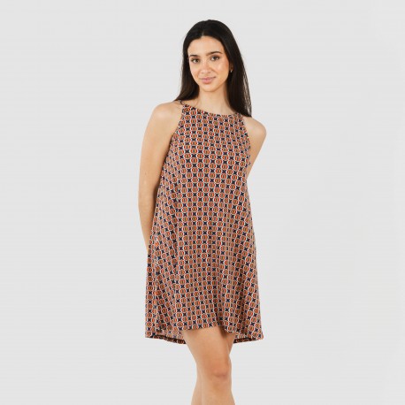 Vestito corto con spalline crêpe Olmeca