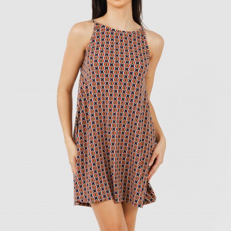 Vestito corto con spalline crêpe Olmeca