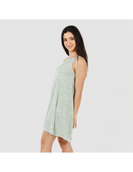 Vestito corto con spalline crêpe Columbus verde tiffany