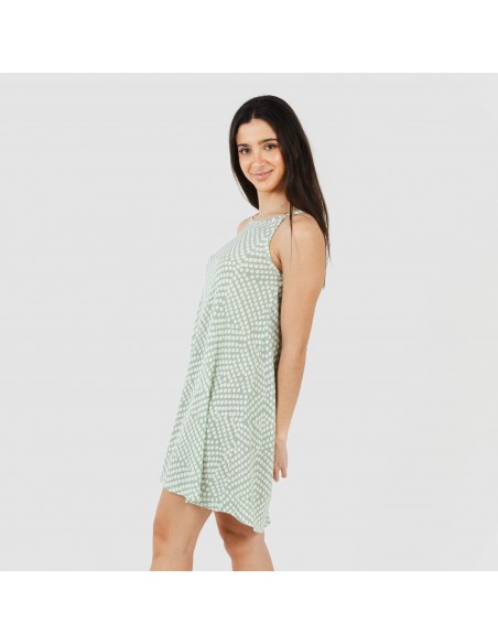 Vestito con spalline crêpe Columbus verde tiffany vestidos-mujer