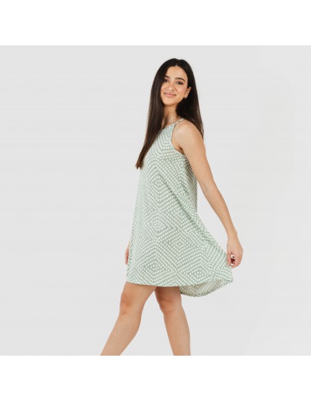 Vestito con spalline crêpe Columbus verde tiffany vestidos-mujer