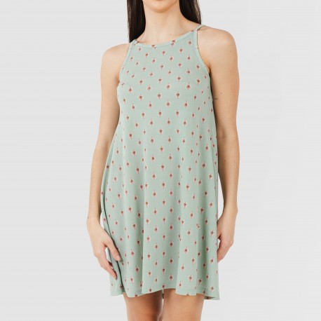 Vestito corto con spalline crêpe Alessia verde