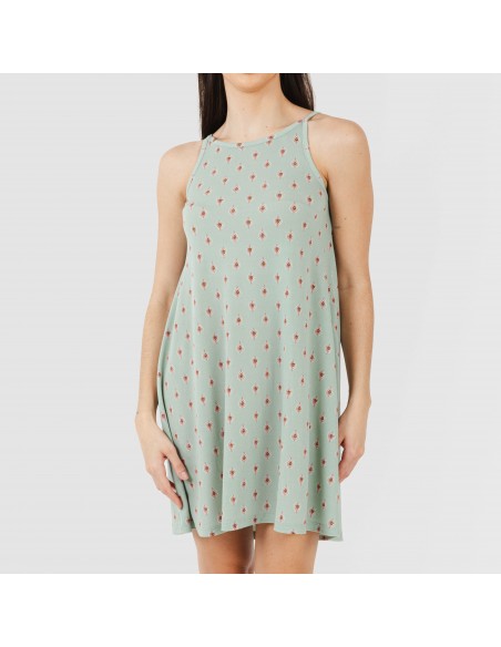 Vestito corto con spalline crêpe Alessia verde Vestito corto con spalline crêpe Alessia verde