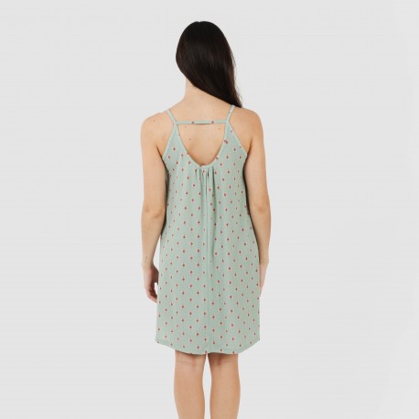 Vestito corto con spalline crêpe Alessia verde