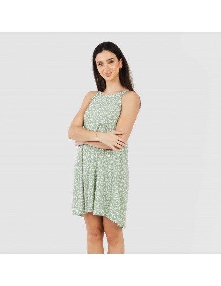 Vestito corto con spalline crêpe Oniris verde militare Vestito corto con spalline crêpe Oniris verde militare