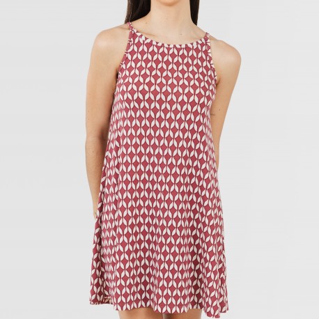 Vestito corto con spalline crêpe Alino melanzana