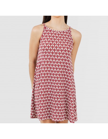 Vestito corto con spalline crêpe Alino melanzana