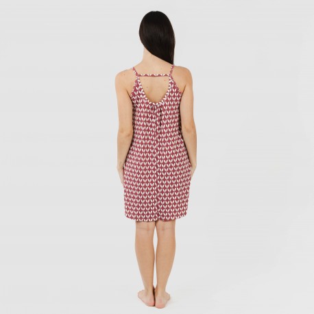 Vestito corto con spalline crêpe Alino melanzana