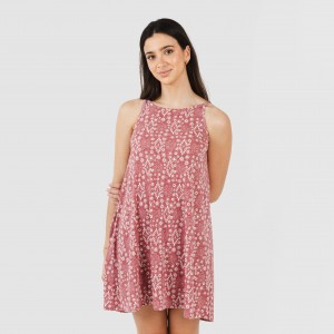 Vestito corto con spalline crêpe Piluca malva rosa