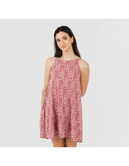 Vestito corto con spalline crêpe Piluca malva rosa