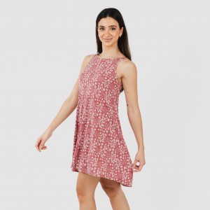 Vestito corto con spalline crêpe Piluca malva rosa 2