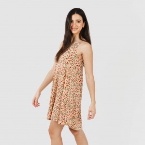 Vestito corto con spalline crêpe Musa rame 2