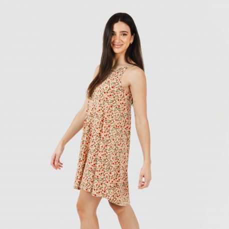 Vestito corto con spalline crêpe Musa rame